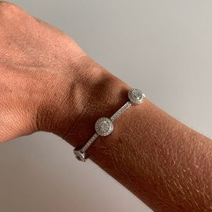 Lab created cubic zirconia station bracelet